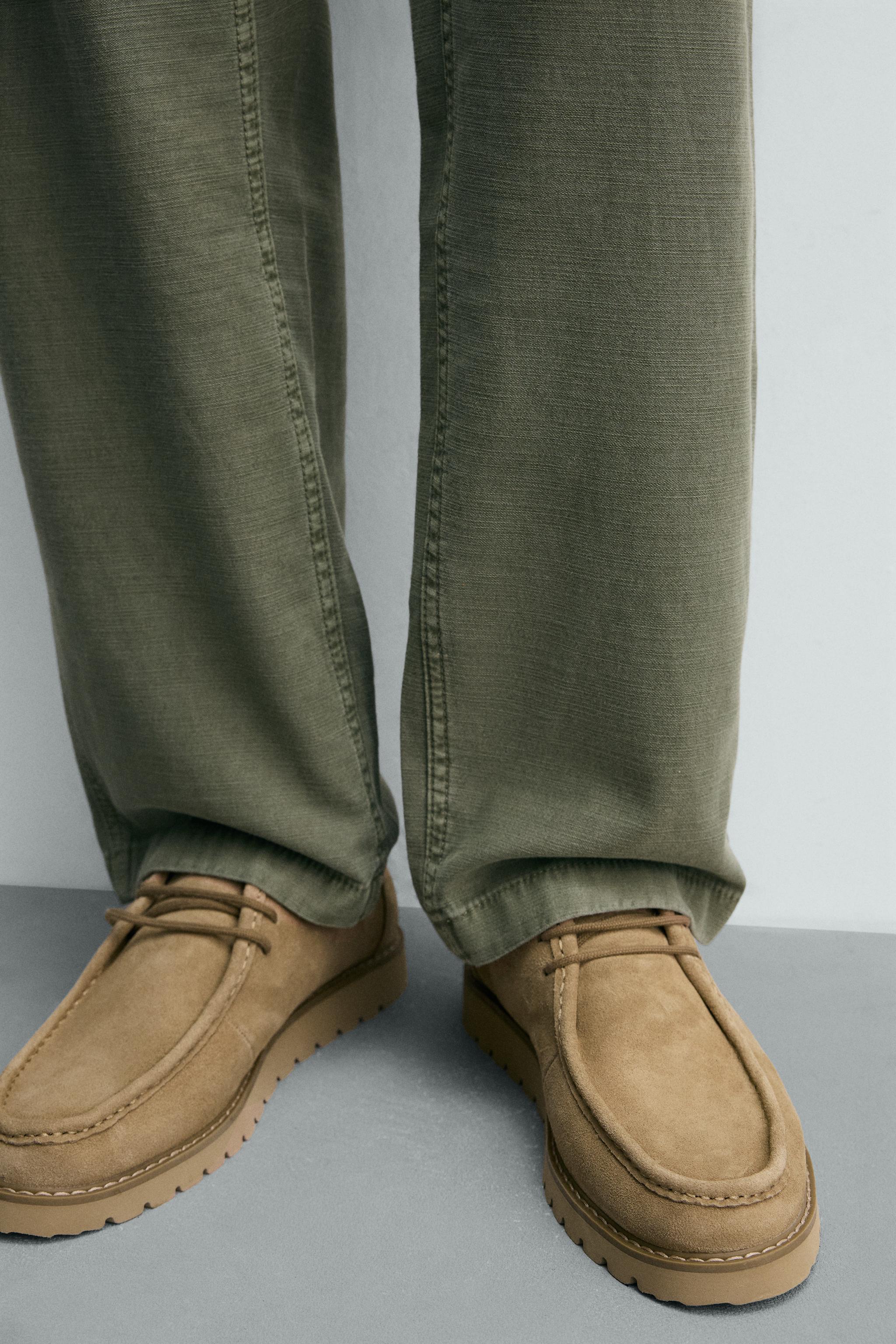 LEATHER SHOES WITH RAISED SEAM